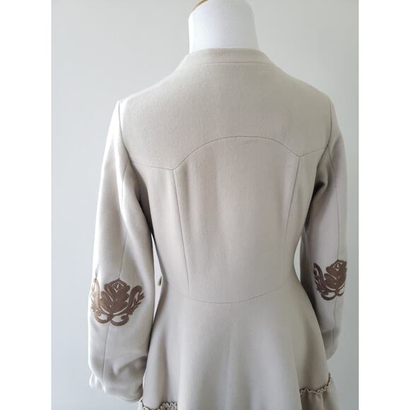 Odd Molly Colonial Military Embroidered Applique Coat Wool Ruffle Women XS - Picture 6 of 13